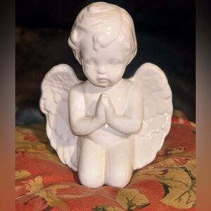 White Ceramic Praying Angel Figurine - Home Accents Vintage